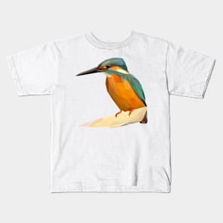 Kingfisher Bird Lowpoly Art Kids T-Shirt